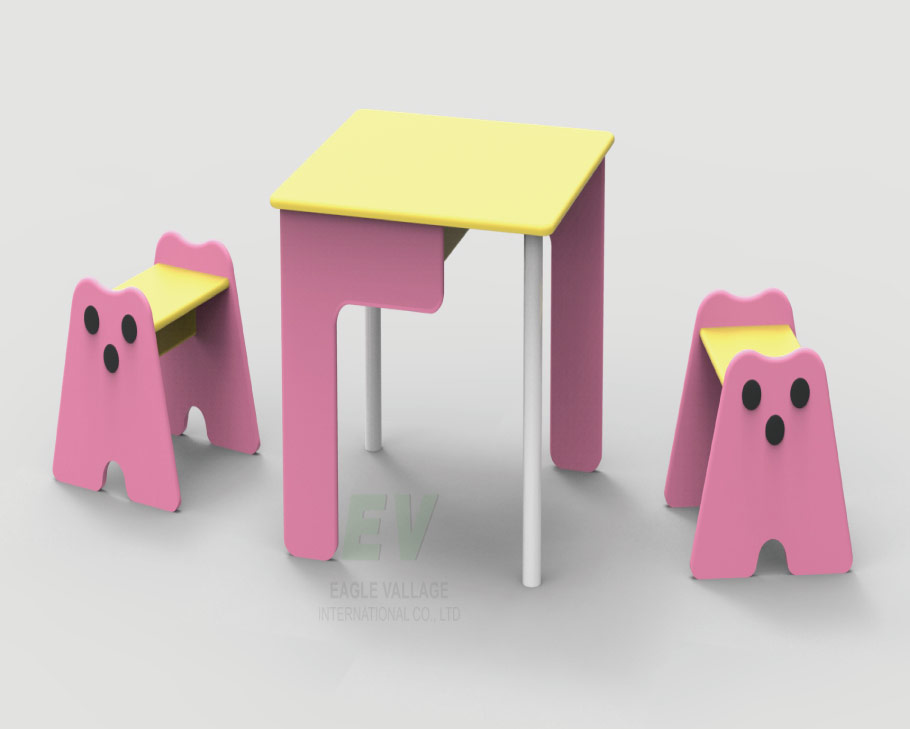 LITTLE MONSTER BOOK DESK & 2 CHAIRS