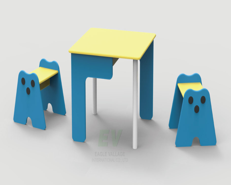 LITTLE MONSTER BOOK DESK & 2 CHAIRS