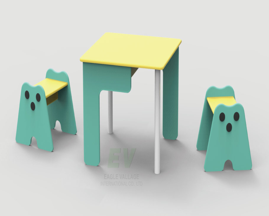 LITTLE MONSTER BOOK DESK & 2 CHAIRS