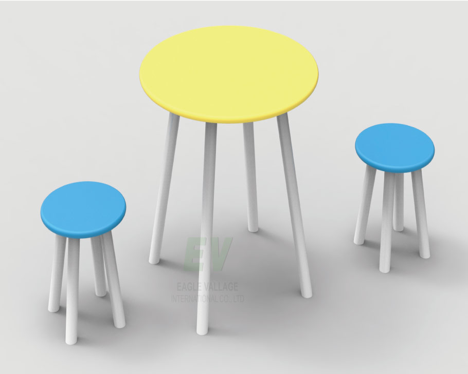 ROUND TABLE AND CHAIRS
